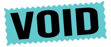Mavi-siyah zig-zag işareti üzerine yazılmış VOID metni.