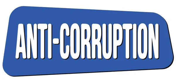 Corruptie Tekst Geschreven Blauw Trapeze Zegel Teken — Stockfoto