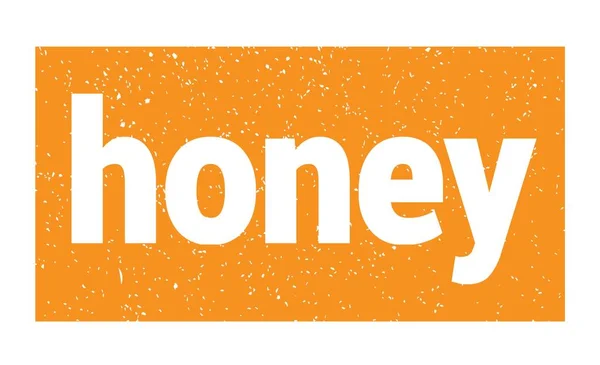 Honey Texto Escrito Naranja Signo Sello Grungy —  Fotos de Stock
