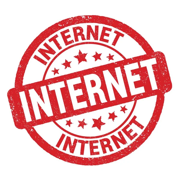Internet Text Written Red Grungy Stamp Sign — Zdjęcie stockowe