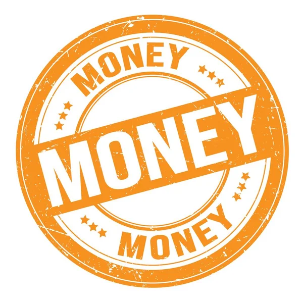 Money Text Written Orange Grungy Stamp Sign — Stock Photo, Image