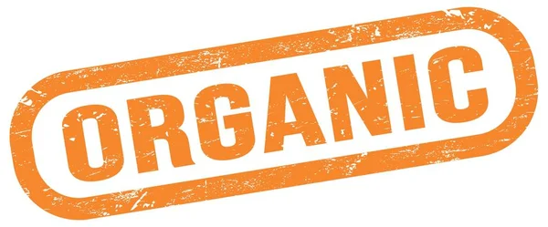 Organic Teks Pada Tanda Cap Persegi Panjang Oranye — Stok Foto