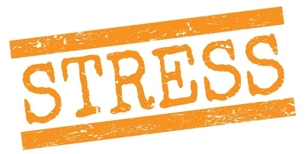 Stress Tekst Geschreven Oranje Grungy Regels Stempel Teken — Stockfoto