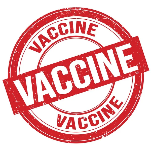 Vaccine Tekst Napisany Czerwonym Okrągłym Znaku Grungy Znaczka — Zdjęcie stockowe