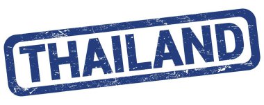 THAILAND mavi dikdörtgen mühür işareti üzerine yazılmış metin.