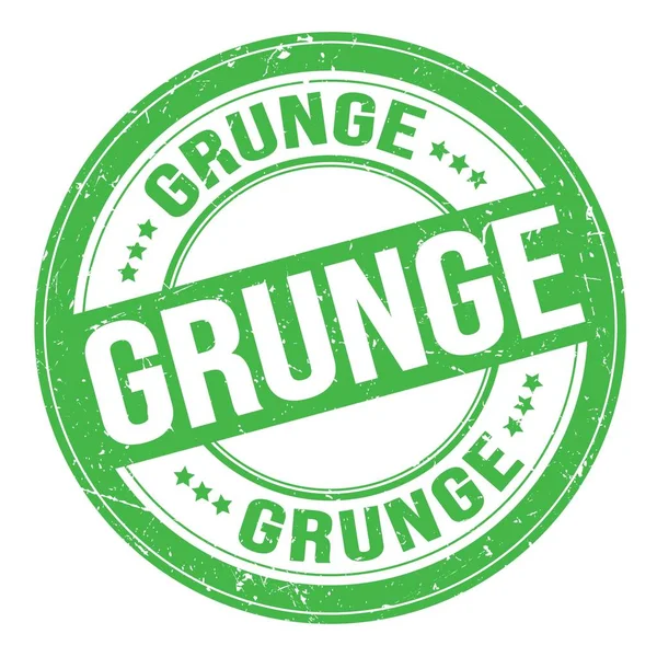Текст Grunge Написаний Зеленому Круглому Гранжевому Знаку Марки — стокове фото