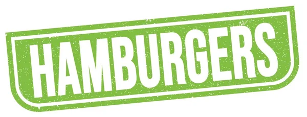 Hamburgers Texto Escrito Sinal Selo Grungy Verde — Fotografia de Stock