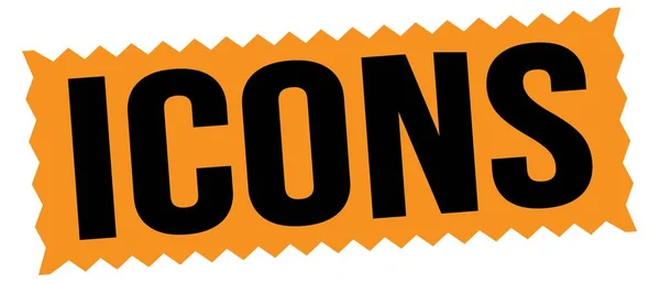 Icons Text Written Orange Black Zig Zag Stamp Sign — Stock Photo, Image