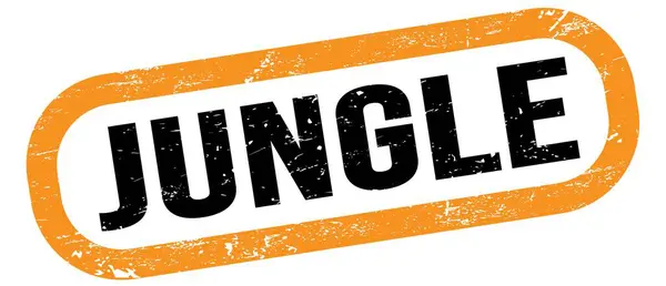 Jungle Texto Sobre Sinal Carimbo Retângulo Laranja Preto — Fotografia de Stock