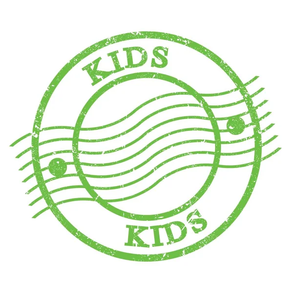 Kids Κείμενο Γραμμένο Πράσινο Grungy Ταχυδρομική Σφραγίδα — Φωτογραφία Αρχείου