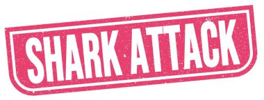 Pembe grungy işareti üzerine yazılmış Shark Saldırı metni.