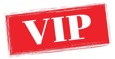 VIP metni kırmızı dikdörtgen pul işareti üzerine yazılmış.