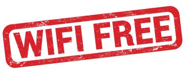 Kırmızı dikdörtgen mühür işareti üzerine yazılmış WIFI özgür metin.