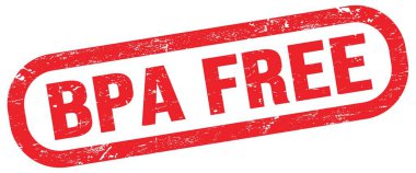 BPA FREE, kırmızı dikdörtgen işareti üzerinde metin.