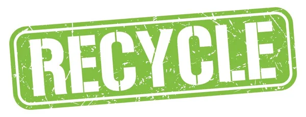 Текст Recycle Написаний Зеленому Гранжевому Знаку Марки — стокове фото