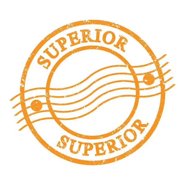Superior Tekst Geschreven Oranje Grungy Postzegel — Stockfoto