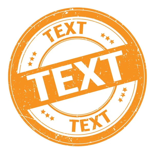 Texto Texto Escrito Naranja Ronda Grungy Sello Signo —  Fotos de Stock