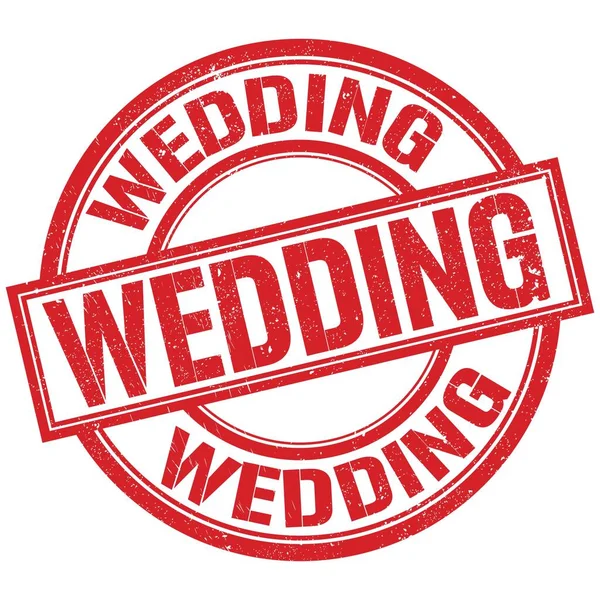 Wedding Szöveg Írott Szó Piros Kerek Bélyegző Jel — Stock Fotó