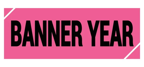 Banner Year Text Written Pink Black Grungy Stamp Sign — ストック写真