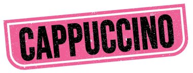 CapPPUCCINO metin pembe-siyah grungy işareti üzerine yazılmış.