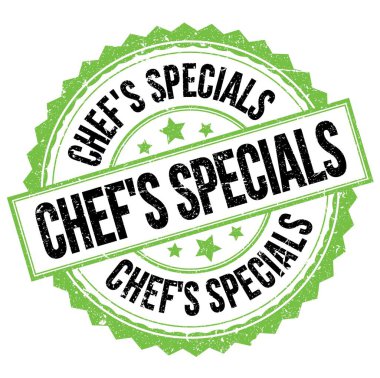 Şef 'in özel metni yeşil-siyah yuvarlak mühür işareti üzerine yazılmış.