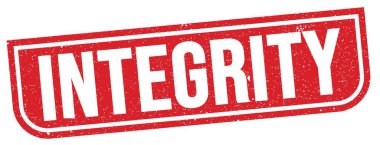 Kırmızı grungy işareti üzerine yazılmış INTEGRITY metni.