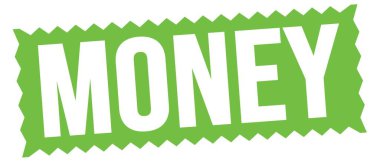 Yeşil zig-zag işareti üzerine yazılmış para metni.