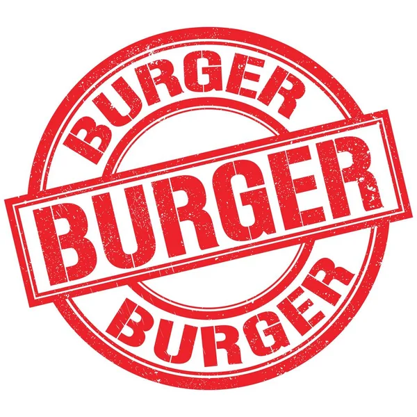 Texto Burger Escrito Sinal Carimbo Redondo Vermelho — Fotografia de Stock