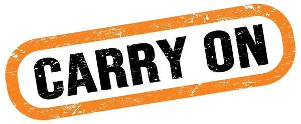 Carry Текст Оранжево Черном Прямоугольном Штампованном Знаке — стоковое фото