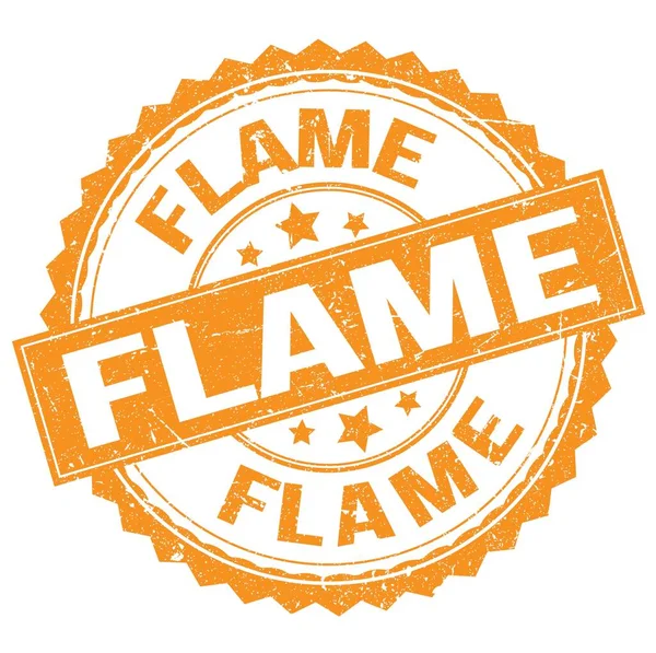 Flame Text Written Orange Stamp Sign — Stockfoto