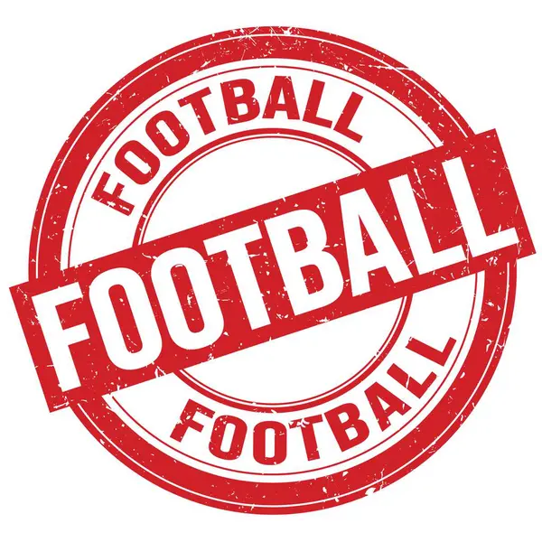 Football Text Geschrieben Auf Rotem Rundem Grungy Stempelschild — Stockfoto