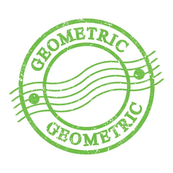 Geometric Text Napsaný Zelené Špinavé Poštovní Známce — Stock fotografie