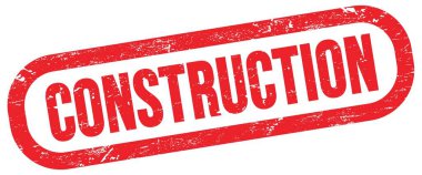 KONSTRUCTION, kırmızı dikdörtgen mühür işareti üzerinde metin.