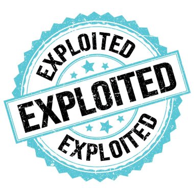Mavi- siyah yuvarlak pul işareti üzerine yazılmış ExPLOITED metin