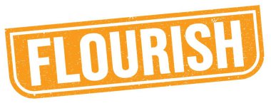 Turuncu grungy işareti üzerine yazılmış FLOURISH metni.