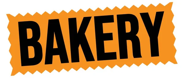 Bakery Text Geschrieben Auf Orange Schwarzem Zick Zack Stempelschild — Stockfoto