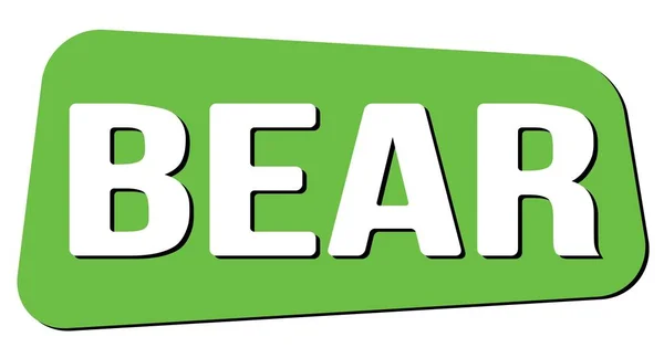 Bear Text Skriven Grön Trapets Stämpel Tecken — Stockfoto