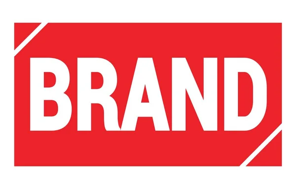 Brand Texto Escrito Sinal Carimbo Retângulo Vermelho — Fotografia de Stock