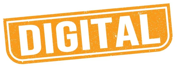 Digital Tekst Napisany Pomarańczowym Znaku Grungy Znaczka — Zdjęcie stockowe