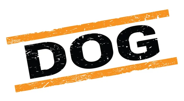 Dog Szöveg Narancssárga Téglalap Alakú Bélyegzőtáblára Írva — Stock Fotó