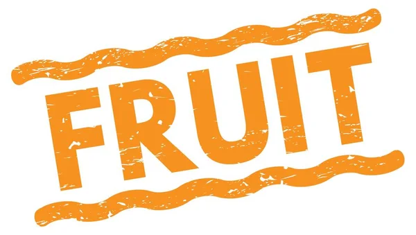 Fruit Κείμενο Γραμμένο Πορτοκαλί Γραμμές Σφραγίδα Υπογράψει — Φωτογραφία Αρχείου