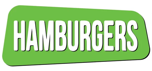 Hamburgers Text Written Green Trapeze Stamp Sign — Stock Photo, Image
