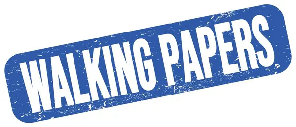 Walking Papers Text Written Blue Grungy Stamp Sign — Stockfoto