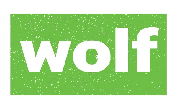 Wolf Text Written Green Grungy Stamp Sign — Stock fotografie