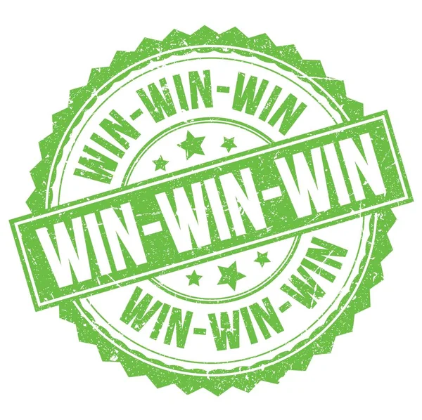 Win Win Win Texte Écrit Sur Écriteau Rond Vert — Photo