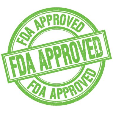 FDA yeşil yuvarlak pul işareti üzerine yazılmış metin
