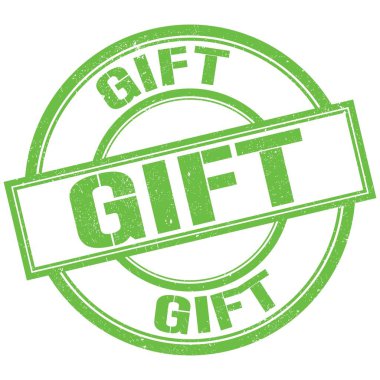 Yeşil yuvarlak pul işareti üzerine yazılmış GIFT metni
