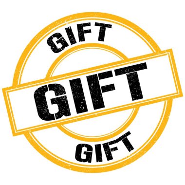 Sarı-siyah pul işareti üzerine yazılmış GIFT metni