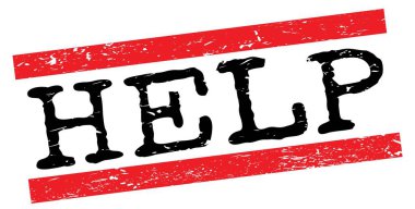 Kırmızı-siyah grungy satır işareti üzerine yazılmış yardım metni.