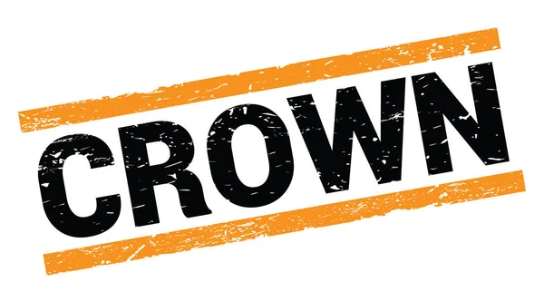 Crown Text Skriven Orange Rektangel Stämpel Tecken — Stockfoto